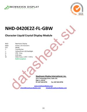 NHD-0420E2Z-FL-GBW datasheet  